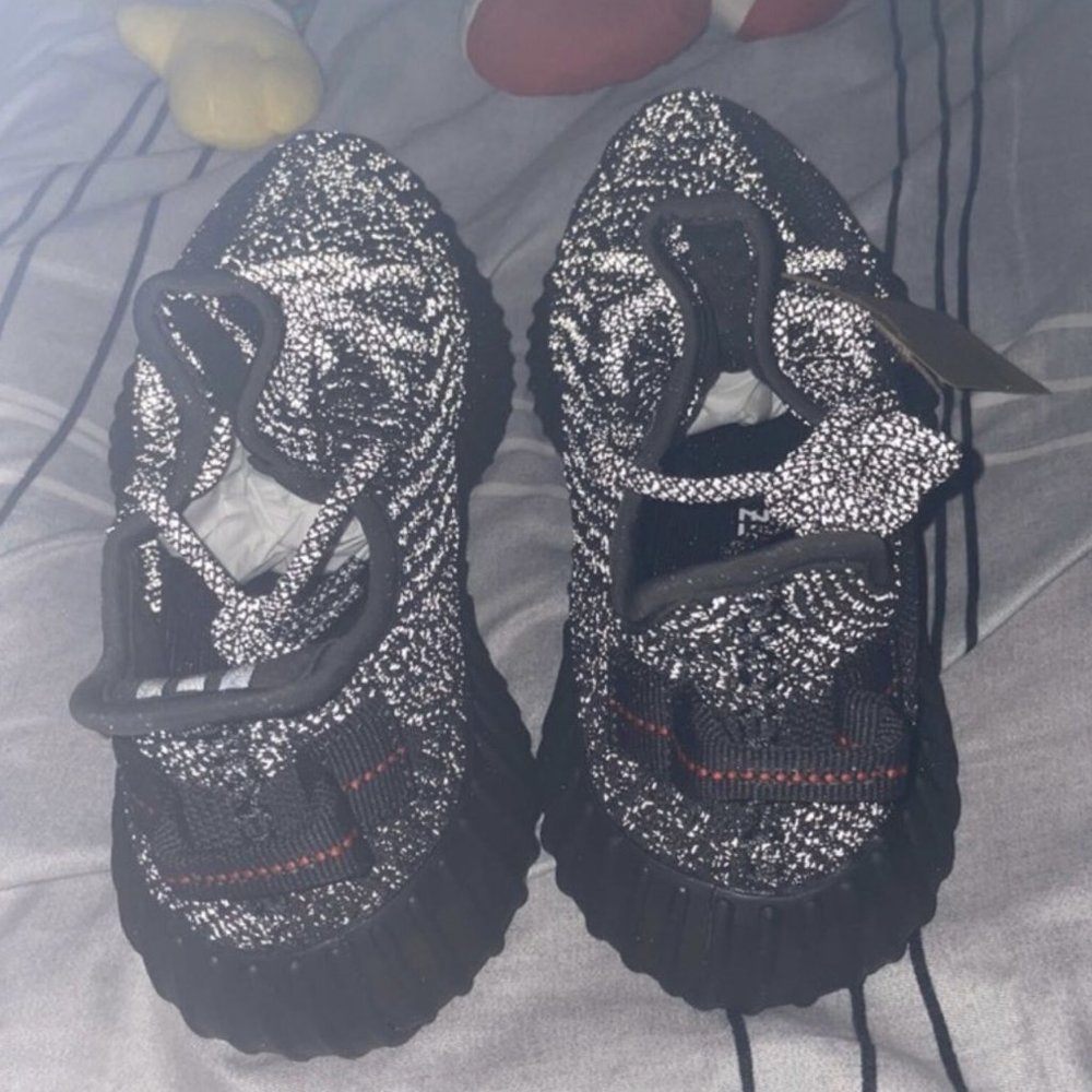 Adidas Originals Yeezy Boost 350 V2 Black Static Reflective Women's Shoes - Picture 8 of 8